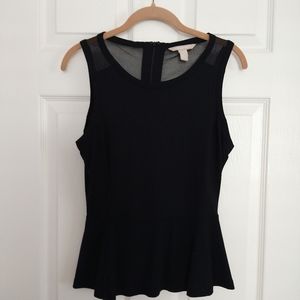 Banana Republic Sleeveless Peplum Top Size 2 With Sheer Detail
